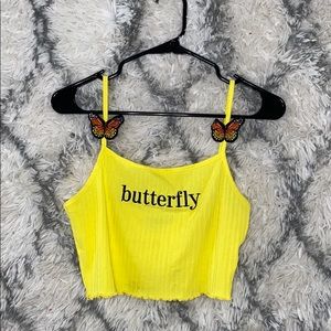 Yellow Butterfly Tank Top